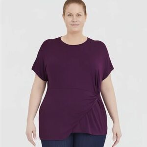 Elegant Twist-Front Black Tee